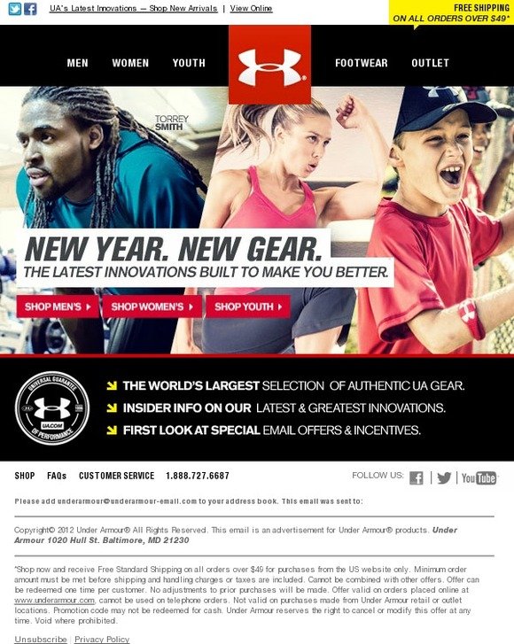 under armour customer service email
