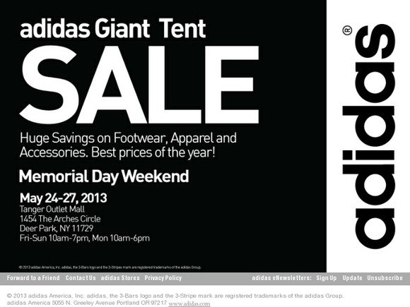 Adidas: adidas Giant TENT SALE - May 24 