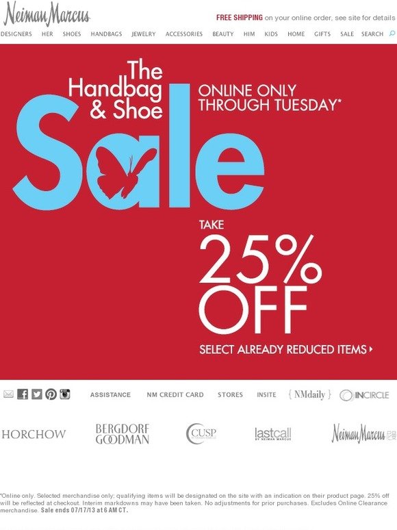 Neiman Marcus: Handbag & Shoe Sale! Extra 25% OFF | Milled