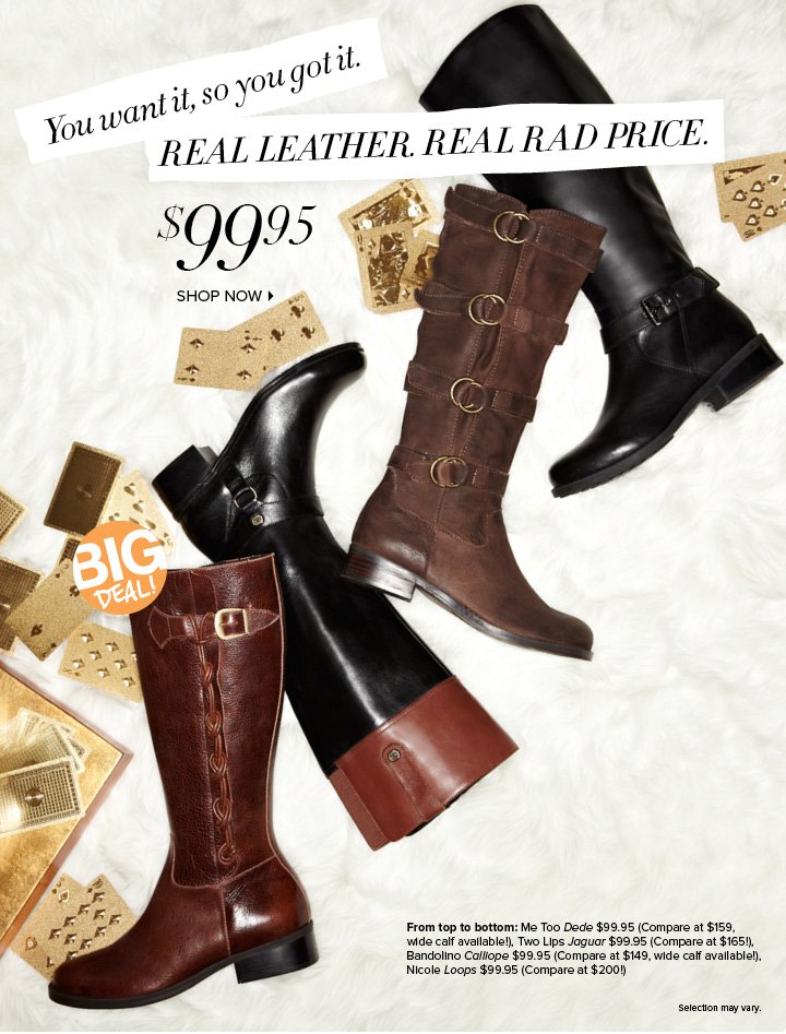 $50 off + leather riding boots 