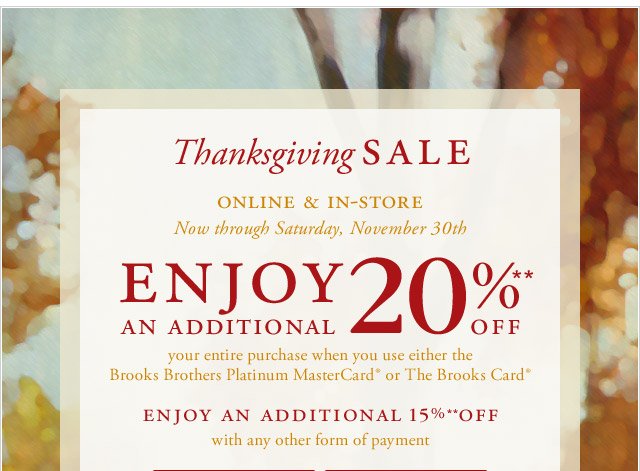 brooks brothers thanksgiving sale