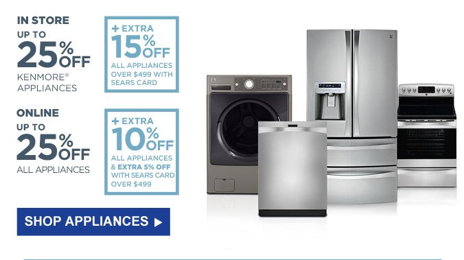 Where can you find information about the Sears appliance sale?