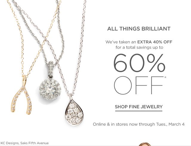 Saks Fifth Avenue Fine Jewelry Sale Up To 60 Off Friends