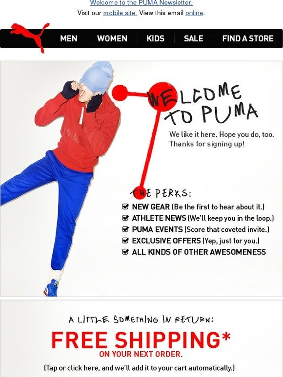 puma email sign up coupon