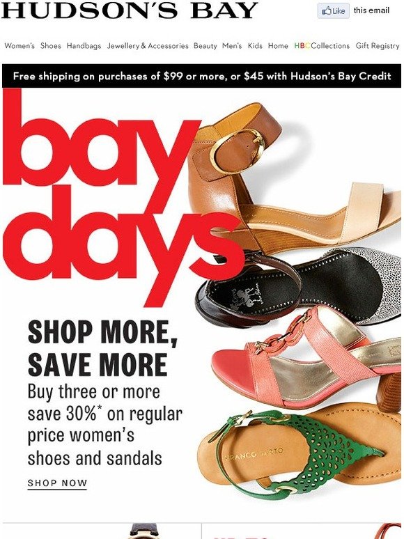 hudson bay womens sandals