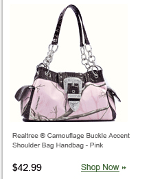 Real Tree ® Camouflage Buckle Accent Shoulder Bag Handbag - Pink