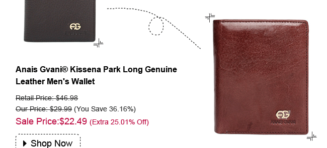Anais Gvani® Kissena Park Long Genuine Leather Men's Wallet