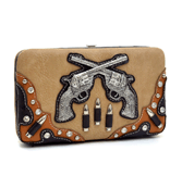 Western Studded Guns N' Bullets Frame Wallet