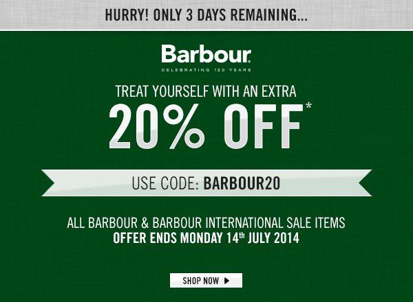 Hurry! Additional Barbour Discounts 