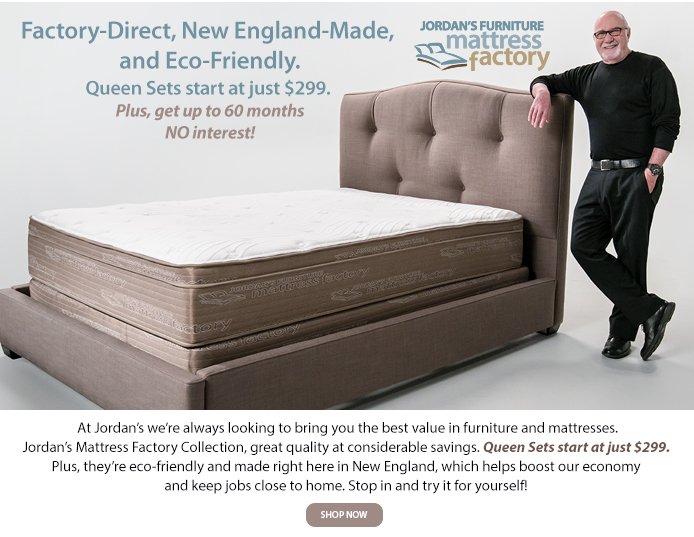 jordan's furniture: jordan's mattress factory queen sets starting at