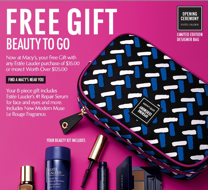Free Gift Beauty To Go Now At Macy S Your With Any Estée Lauder