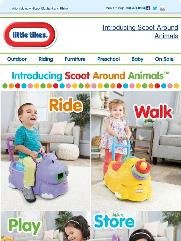 little tikes scoot around animals