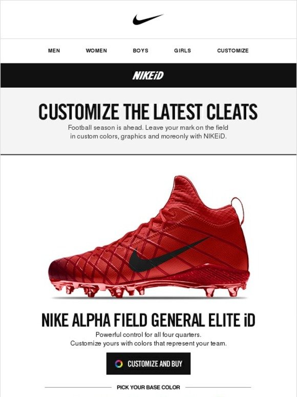 Nike: Custom Football Cleats from 