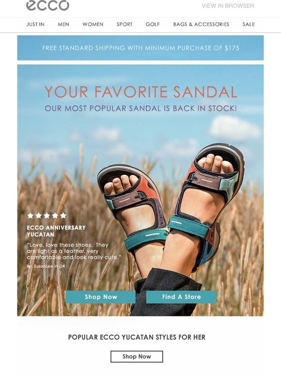 ecco yucatan anniversary sandal
