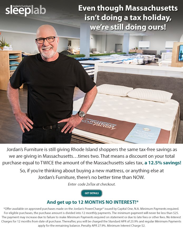 jordan's furniture: shop now and save 12.5% on mattresses or
