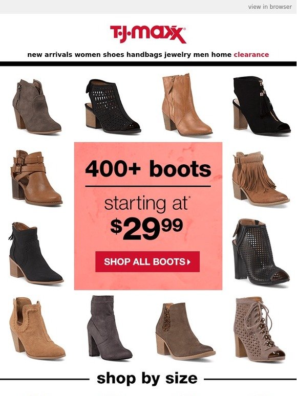 TJ Maxx : 400+ new boots! From $29.99 