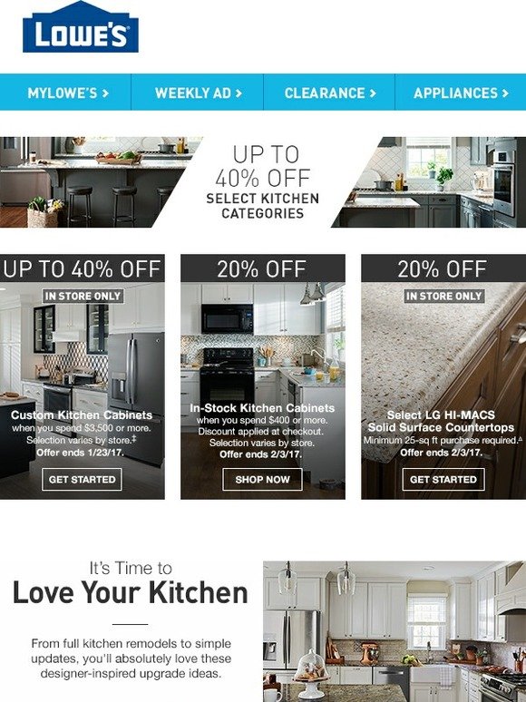 Lowes Get Up To 40 Off Now During The Kitchen Event Milled