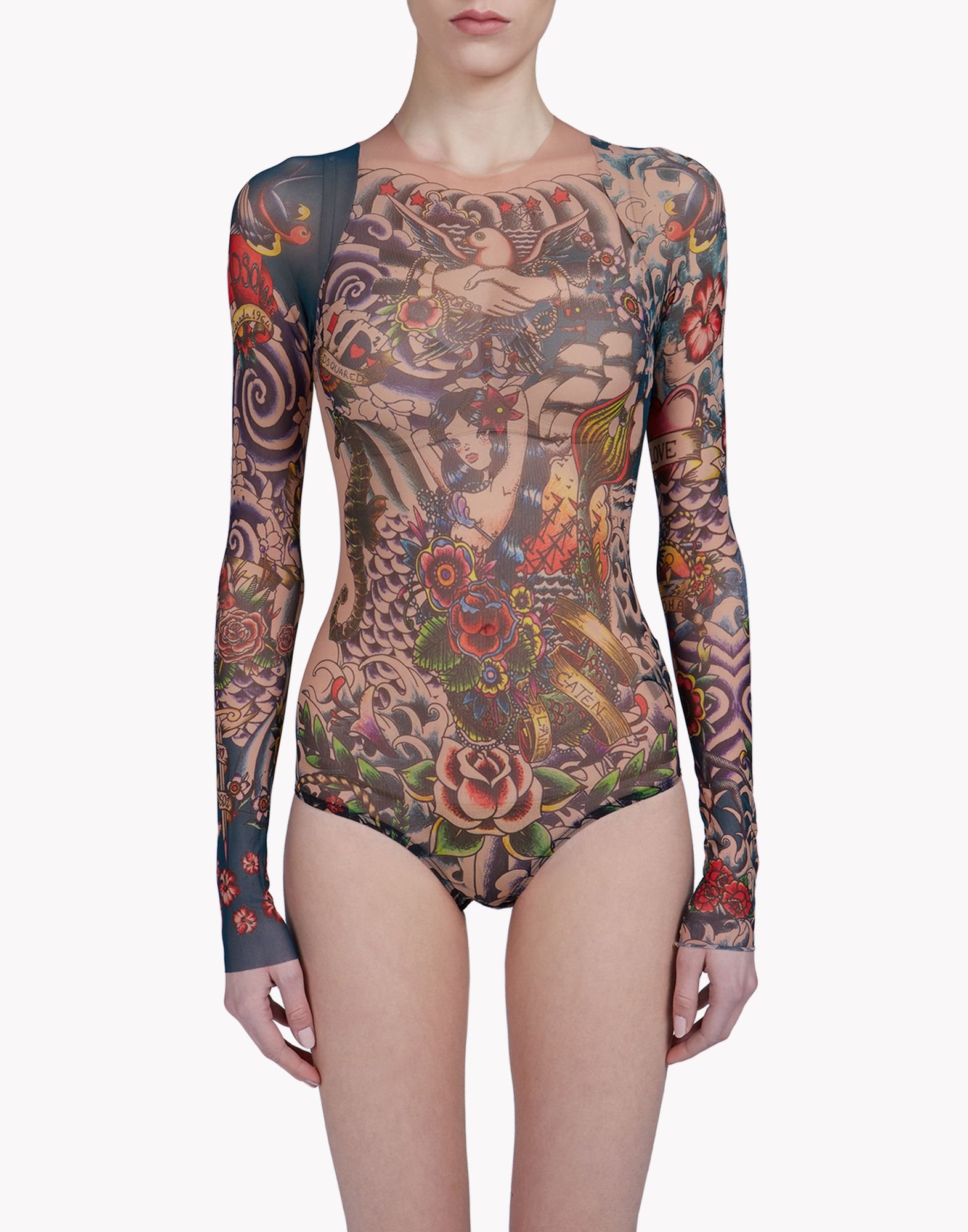 dsquared tattoo bodysuit mens
