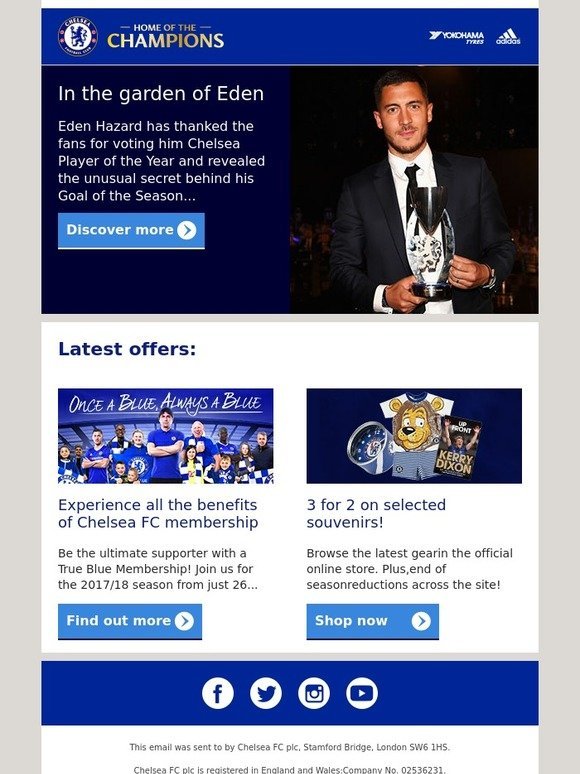 Chelsea Megastore Hazard Talks Awards And Great Goals Milled