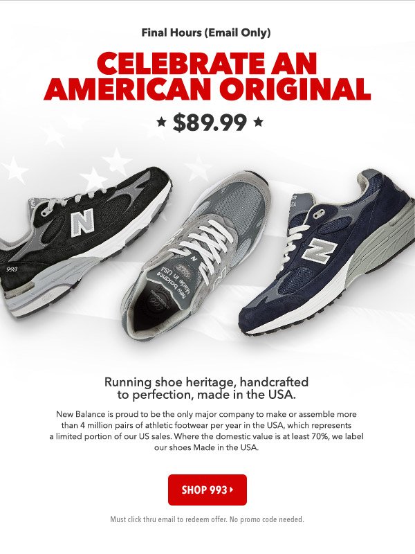 Final Hours - Email Only - The Iconic 993. Running shoe heritage,  handcrafted to