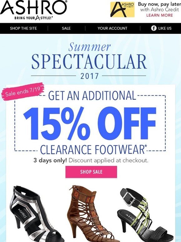 Save Even More on Clearance Footwear 
