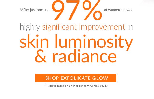 After just 1 use, 97% of women showed improvement in skin luminosity and radiance
