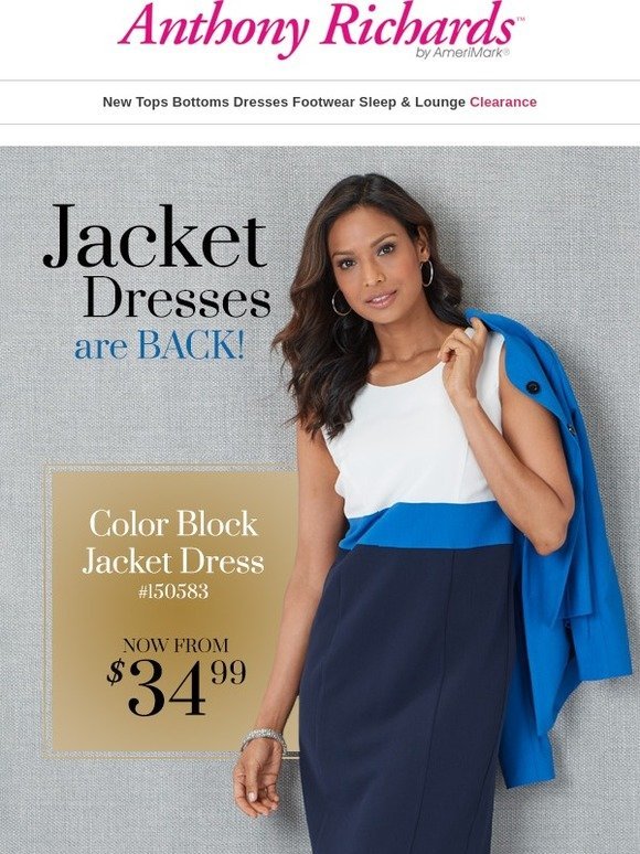 AmeriMark Color Block Jacket Dress