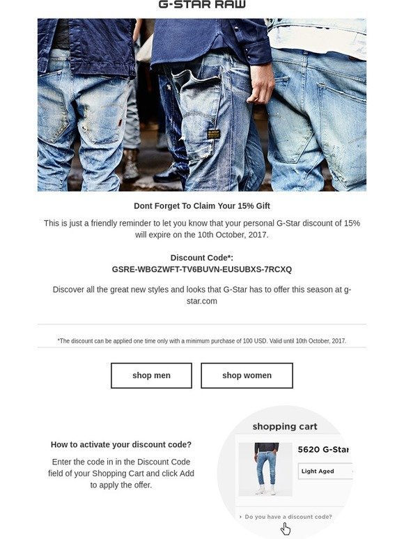 G-Star Raw: Hi, Don't Forget To Spend 