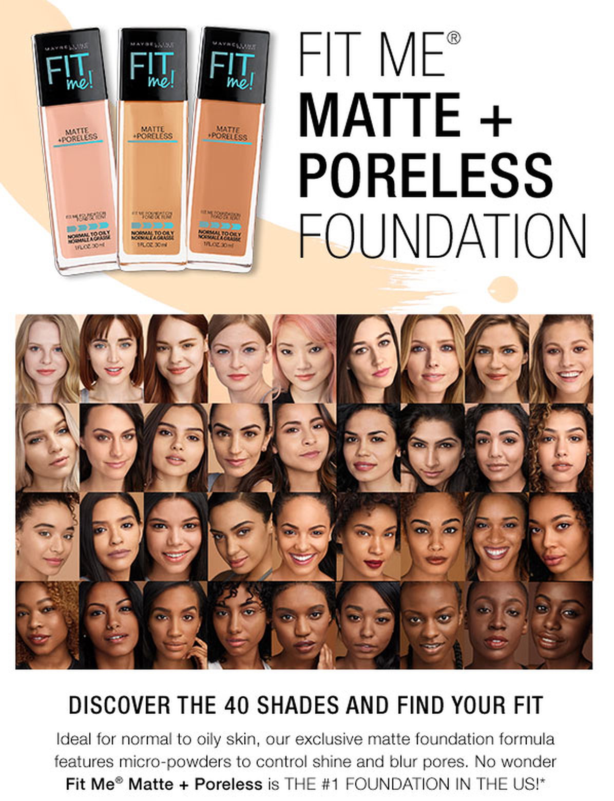 Maybelline Find Your Fit Fit Me Matte Poreless Foundation Comes In 40 Shades Milled
