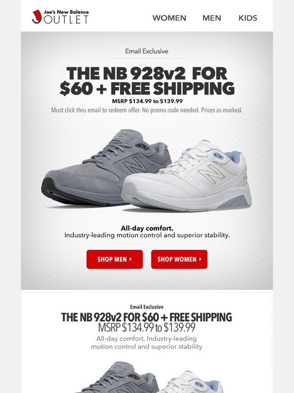 Joe\u0027s New Balance Outlet: EMAIL EXCLUSIVE l 56% Off 928 Walking Shoe (plus  extra 15% All Orders $75+) | Milled