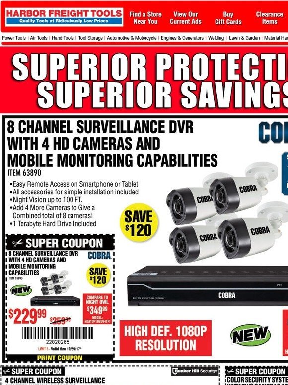 wireless security cameras at harbor freight