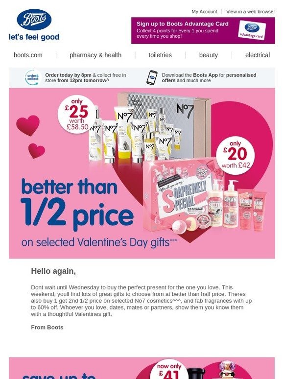 Boots: Better than 1/2 price Valentine 