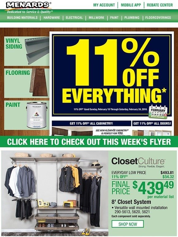 Menards: Jump on This : 11% OFF Everything* | Milled