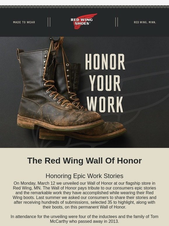Red Wing Shoes Email Newsletters: Shop 
