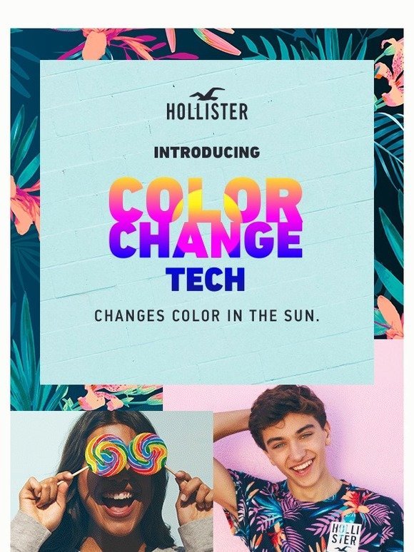 hollister colour change t shirt