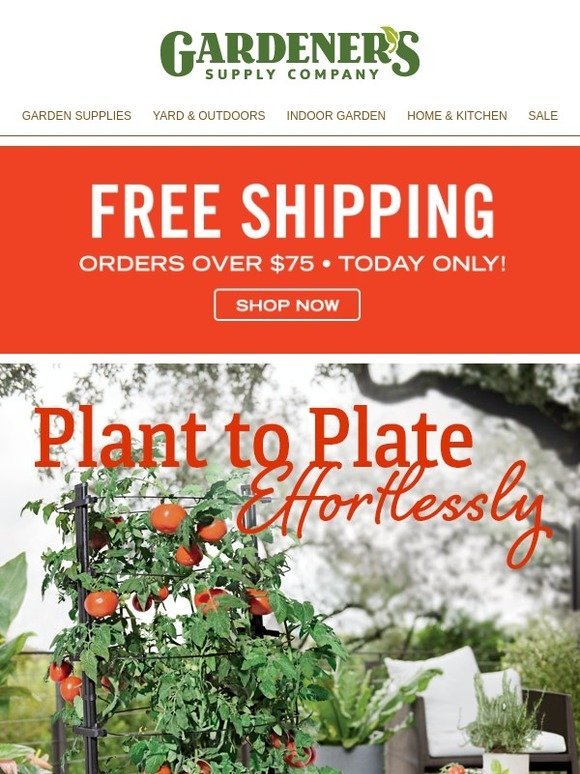 Gardener S Supply Company Today Only Free Shipping On Orders
