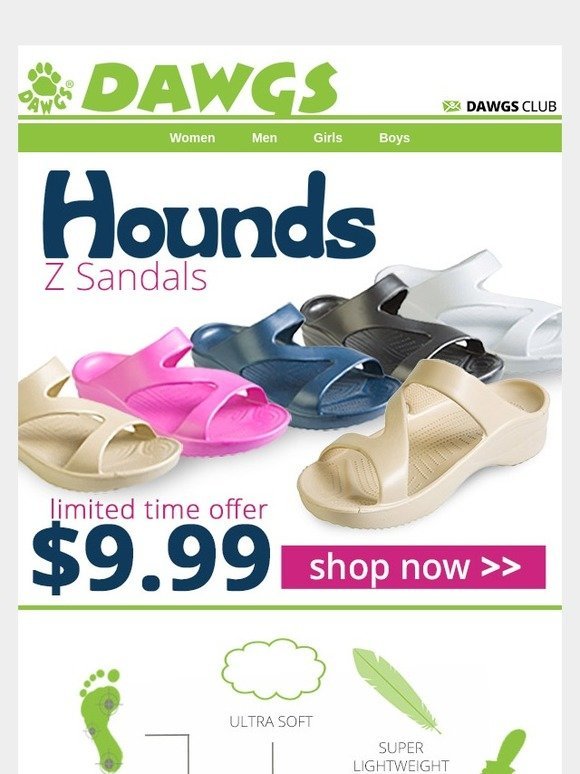 dawgs z sandals on sale