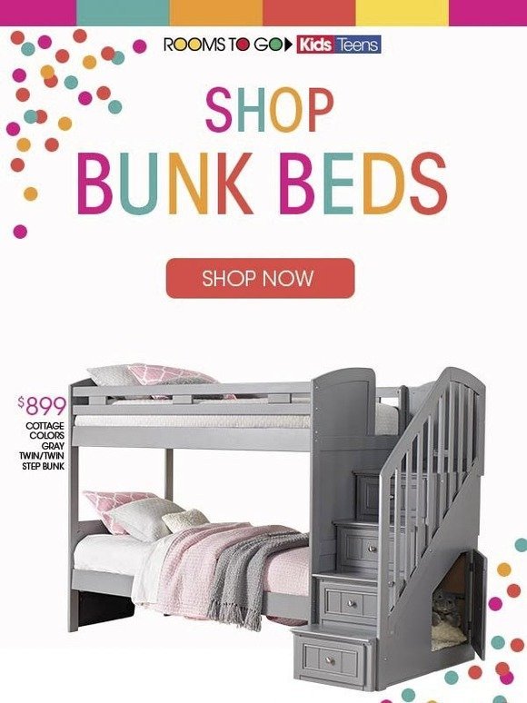 rooms to go kids bunk beds