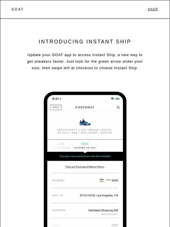 GOAT: Introducing Instant Ship | Milled