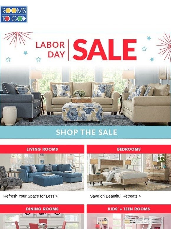 Rooms To Go: Labor Day Sale Event is here. Get shopping! | Milled