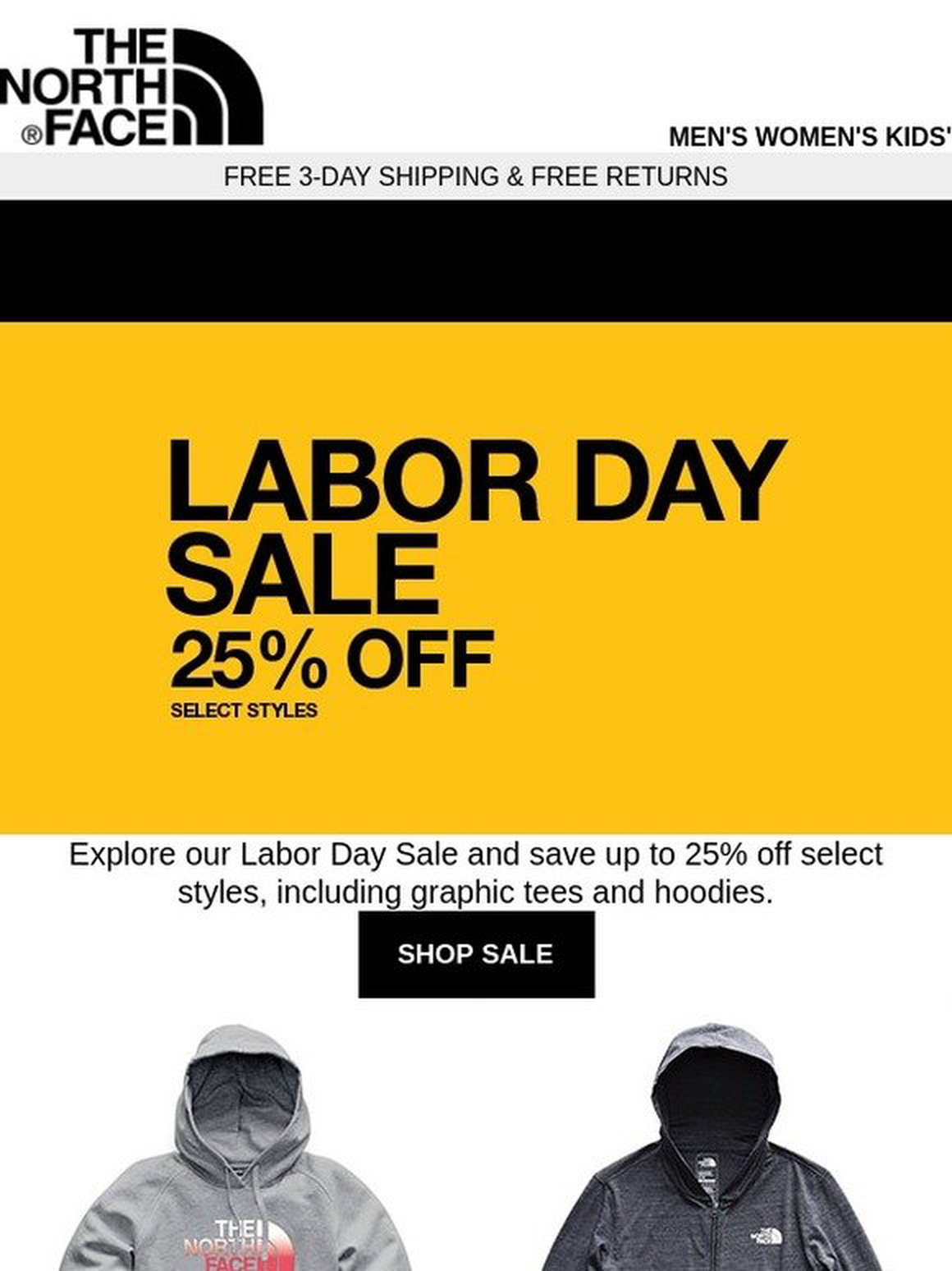 north face labor day sale