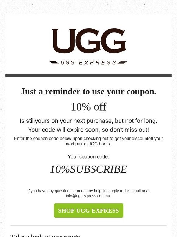 coupon code for uggs boots