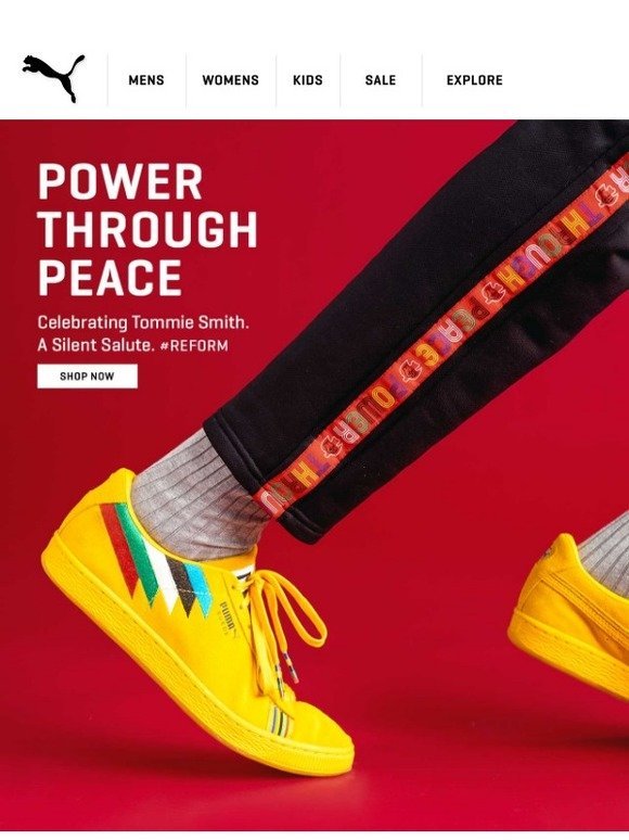 puma x power through peace 307 suede sneakers