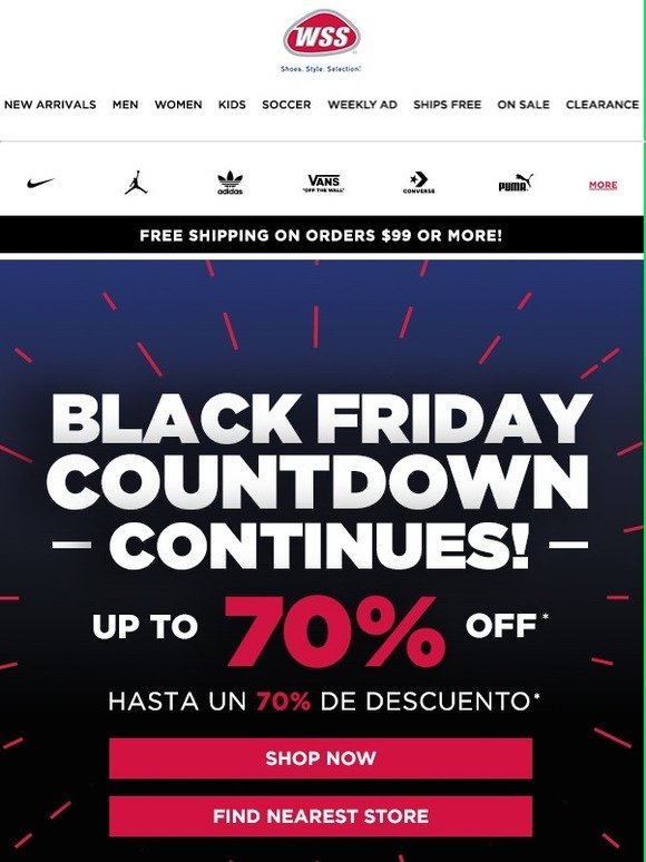 wss shoes black friday