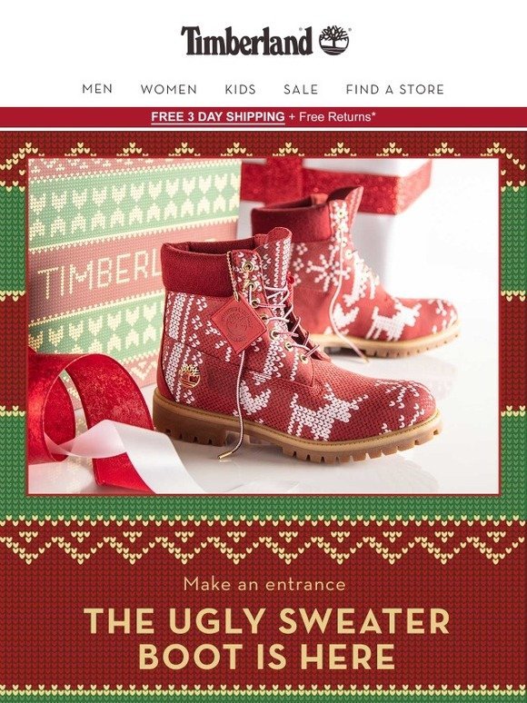 ugly sweater timbs