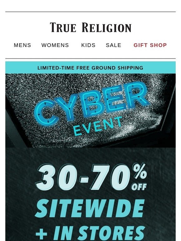 true religion cyber monday promo code