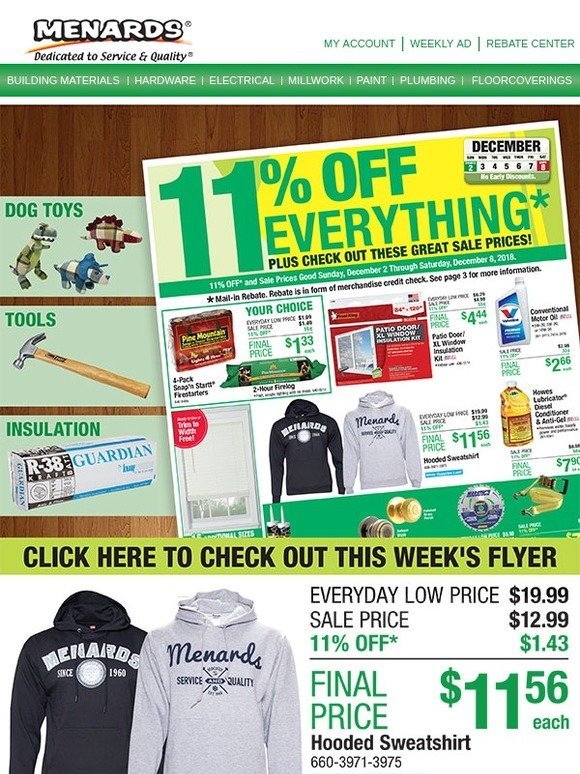 Menards: Update Before the Holidays With 11% Off Everything* | Milled