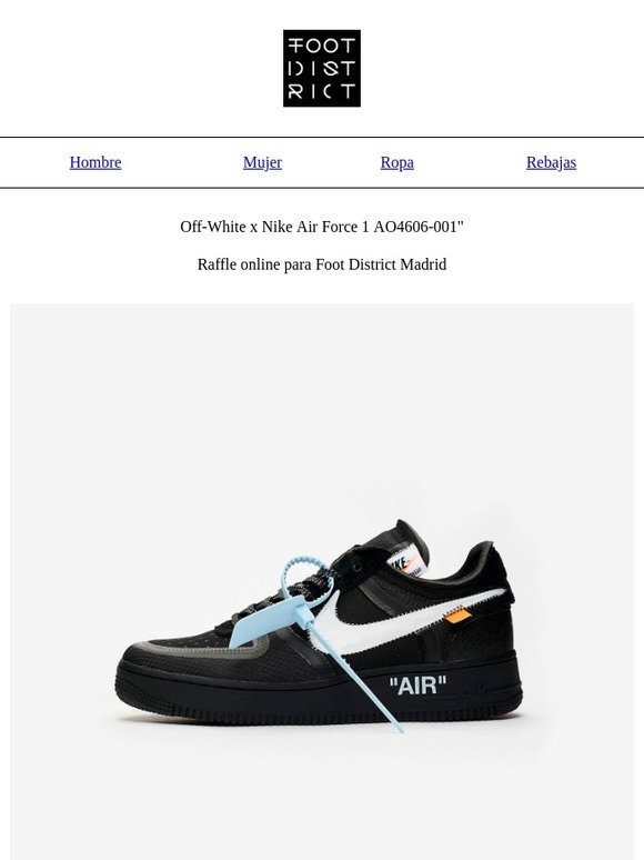 air force off white raffle