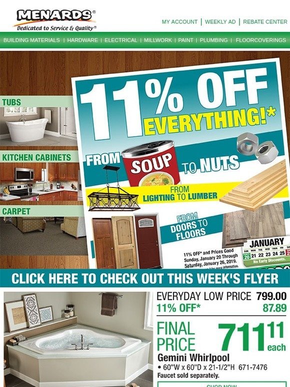 Menards: 11% Off Everything* | Get a Fresh New Look Throughout Your Home | Milled
