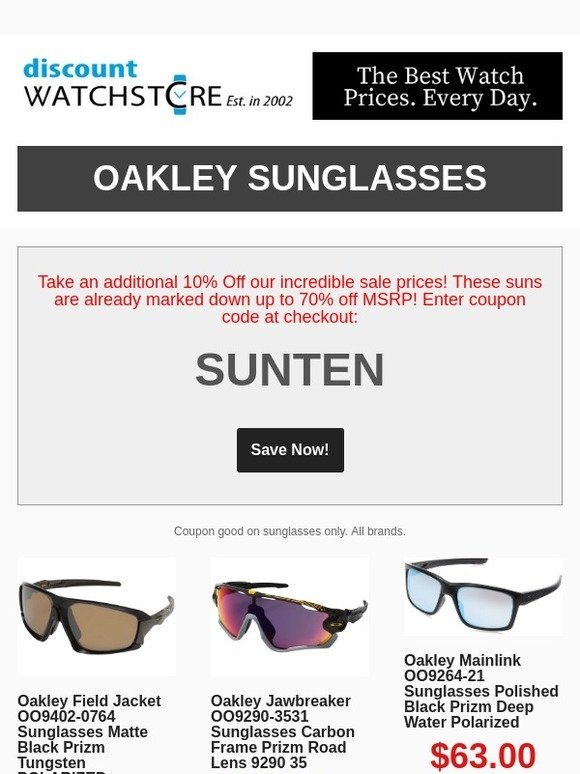 oakley sunglasses promo code 2018